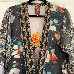 Johnny Was 100% Silk Kimono Dress M